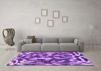 Machine Washable Abstract Purple Modern Rug, wshabs1094pur