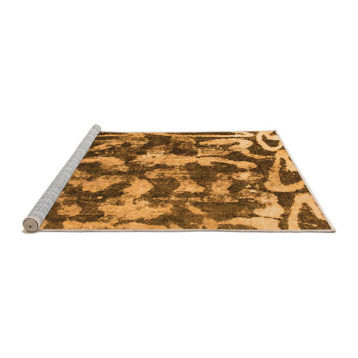 Sideview of Machine Washable Abstract Orange Modern Area Rugs, wshabs1094org