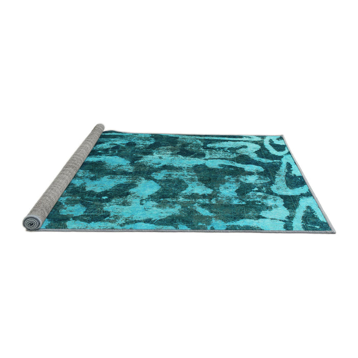 Sideview of Machine Washable Abstract Light Blue Modern Rug, wshabs1094lblu