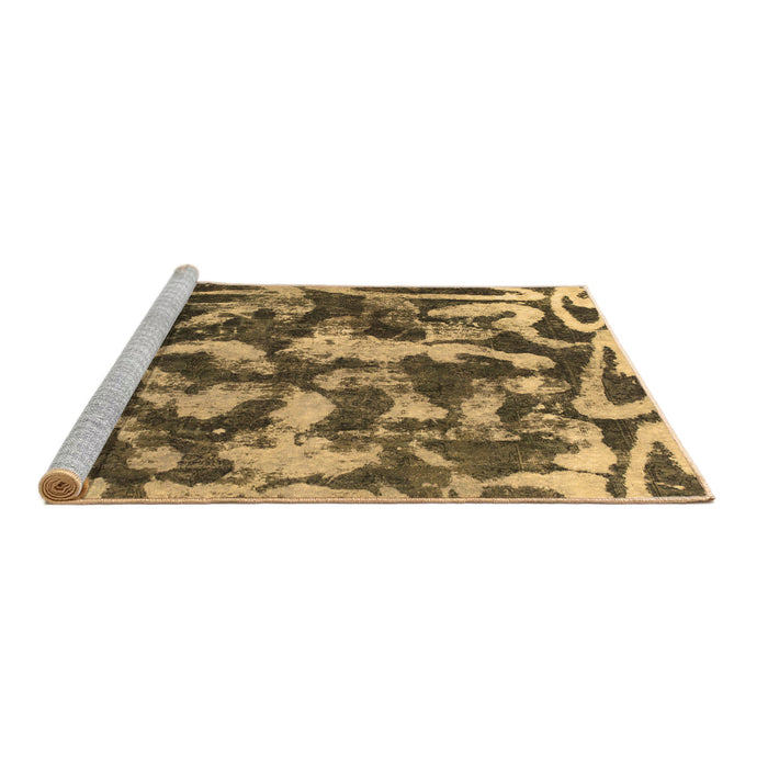 Sideview of Machine Washable Abstract Brown Modern Rug, wshabs1094brn