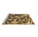 Sideview of Machine Washable Abstract Brown Modern Rug, wshabs1094brn