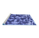 Sideview of Machine Washable Abstract Blue Modern Rug, wshabs1094blu