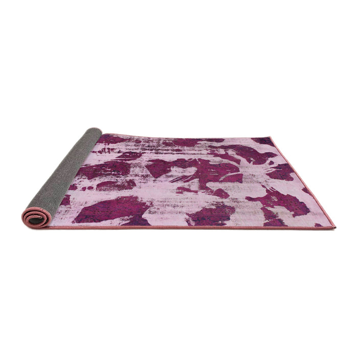 Sideview of Abstract Dark Pink Modern Rug, abs1095
