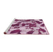 Sideview of Machine Washable Abstract Dark Pink Rug, wshabs1095