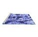 Sideview of Machine Washable Abstract Blue Modern Rug, wshabs1095blu