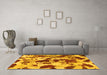 Machine Washable Abstract Yellow Modern Rug in a Living Room, wshabs1095yw