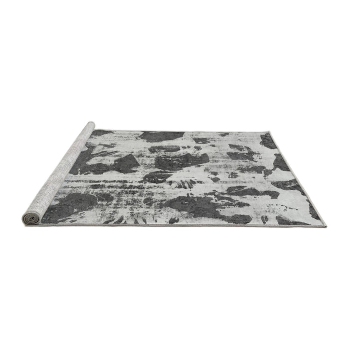 Sideview of Machine Washable Abstract Gray Modern Rug, wshabs1095gry