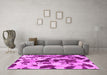 Machine Washable Abstract Pink Modern Rug in a Living Room, wshabs1095pnk