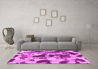 Machine Washable Abstract Pink Modern Rug, wshabs1095pnk