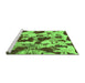 Sideview of Machine Washable Abstract Green Modern Area Rugs, wshabs1095grn