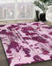 Abstract Dark Pink Modern Rug in Family Room, abs1095