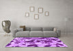 Machine Washable Abstract Purple Modern Area Rugs in a Living Room, wshabs1095pur