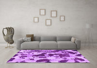 Machine Washable Abstract Purple Modern Rug, wshabs1095pur