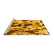 Sideview of Machine Washable Abstract Yellow Modern Rug, wshabs1095yw