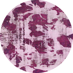 Square Abstract Dark Pink Modern Rug, abs1095