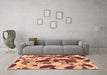 Machine Washable Abstract Brown Modern Rug in a Living Room,, wshabs1095brn