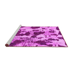 Sideview of Machine Washable Abstract Pink Modern Rug, wshabs1095pnk