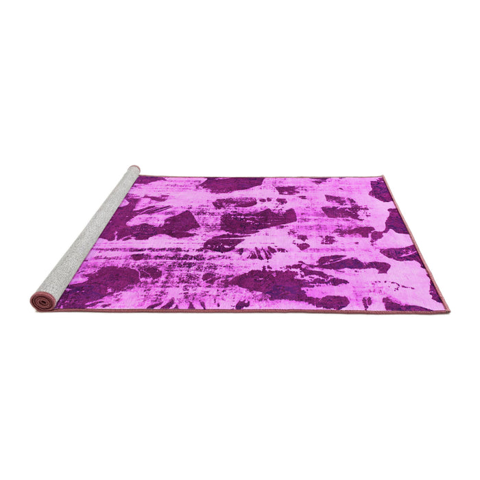 Sideview of Machine Washable Abstract Pink Modern Rug, wshabs1095pnk