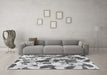 Machine Washable Abstract Gray Modern Rug in a Living Room,, wshabs1095gry