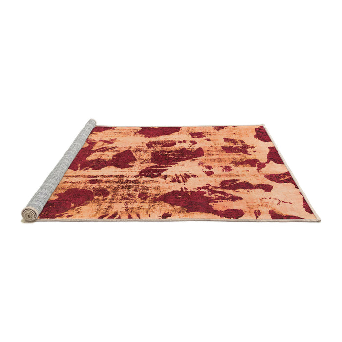 Sideview of Machine Washable Abstract Orange Modern Area Rugs, wshabs1095org