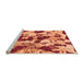 Sideview of Machine Washable Abstract Orange Modern Area Rugs, wshabs1095org