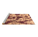 Sideview of Machine Washable Abstract Brown Modern Rug, wshabs1095brn