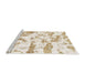 Sideview of Machine Washable Abstract Yellow Rug, wshabs1096