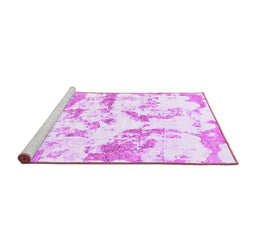 Sideview of Machine Washable Abstract Purple Modern Area Rugs, wshabs1096pur