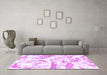 Machine Washable Abstract Purple Modern Area Rugs in a Living Room, wshabs1096pur