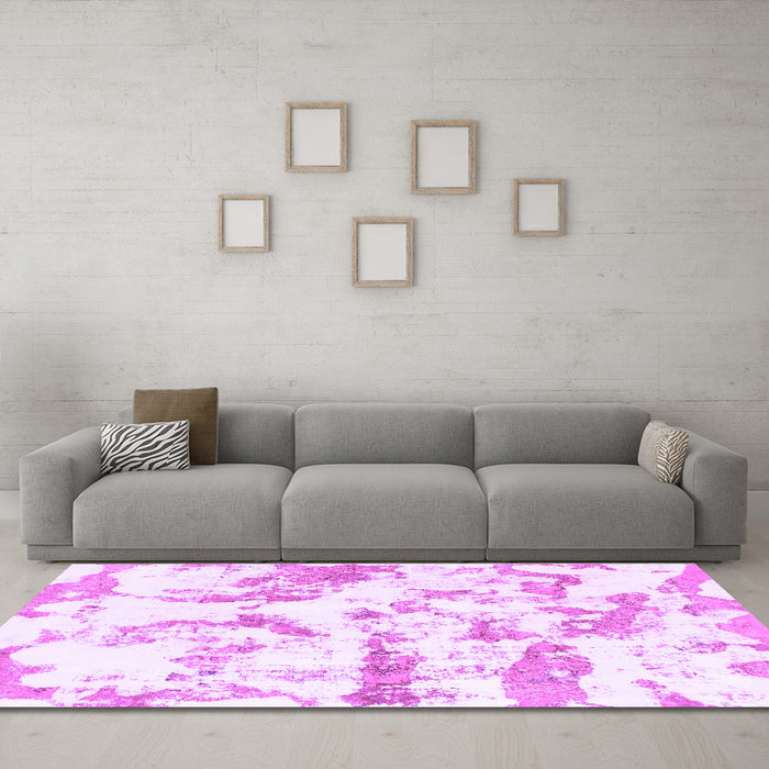 Machine Washable Abstract Purple Modern Area Rugs in a Living Room, wshabs1096pur