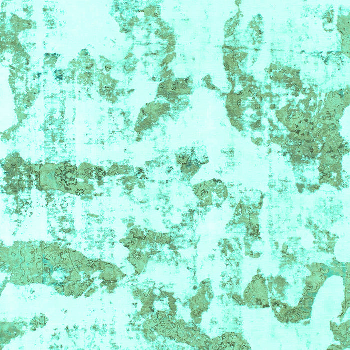 Machine Washable Abstract Turquoise Modern Area Rugs, wshabs1096turq