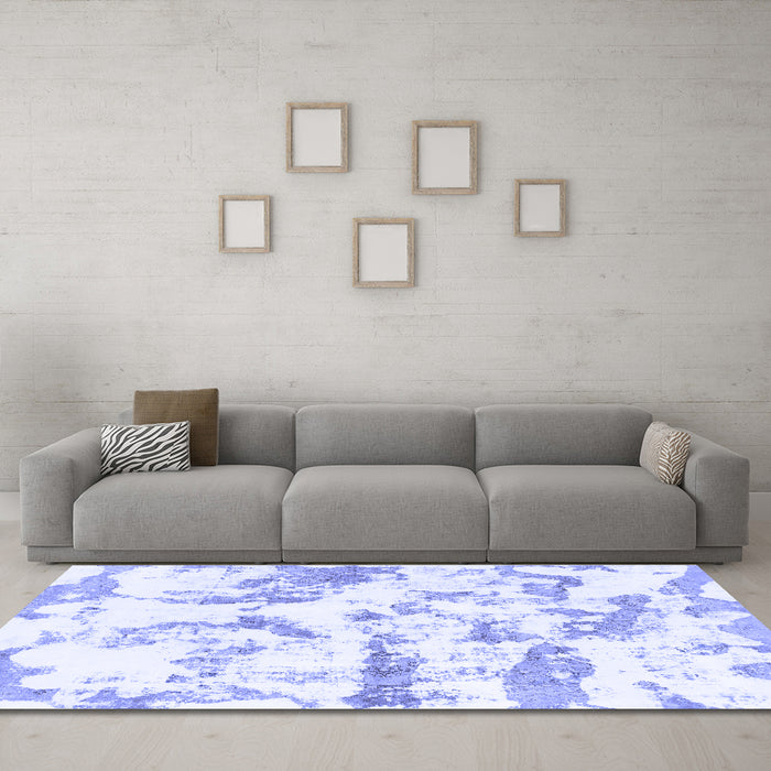 Machine Washable Abstract Blue Modern Rug in a Living Room, wshabs1096blu
