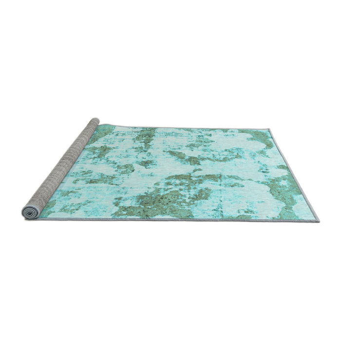 Sideview of Machine Washable Abstract Light Blue Modern Rug, wshabs1096lblu