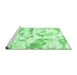 Sideview of Machine Washable Abstract Emerald Green Modern Area Rugs, wshabs1096emgrn