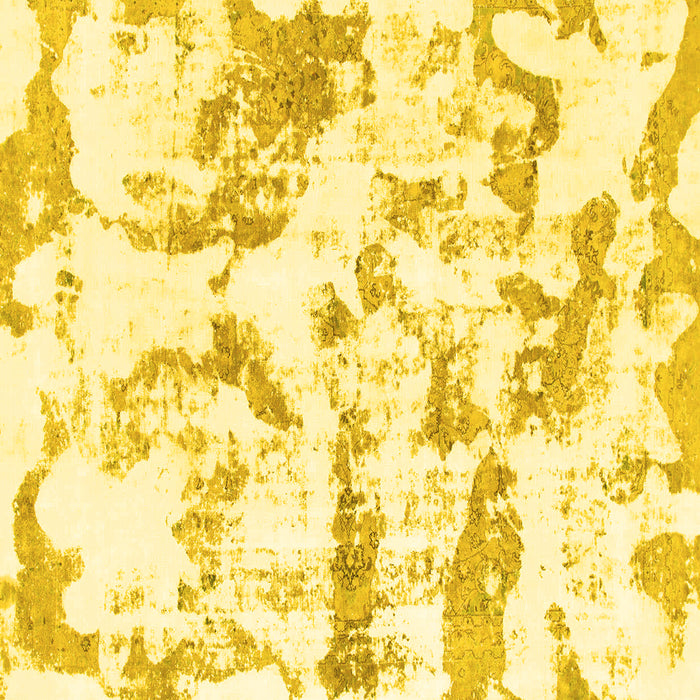 Square Machine Washable Abstract Yellow Modern Rug, wshabs1096yw