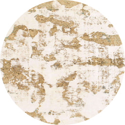 Square Abstract Yellow Modern Rug, abs1096