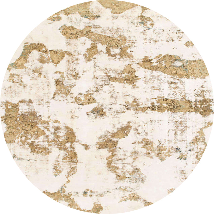 Square Abstract Yellow Modern Rug, abs1096