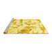 Sideview of Machine Washable Abstract Yellow Modern Rug, wshabs1096yw