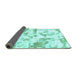 Sideview of Abstract Turquoise Modern Rug, abs1096turq