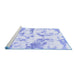 Sideview of Machine Washable Abstract Blue Modern Rug, wshabs1096blu