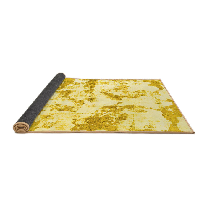 Sideview of Abstract Yellow Modern Rug, abs1096yw