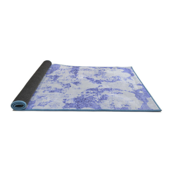 Sideview of Abstract Blue Modern Rug, abs1096blu