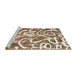 Sideview of Machine Washable Abstract Deep Peach Orange Rug, wshabs1097