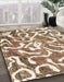 Abstract Deep Peach Orange Modern Rug in Family Room, abs1097