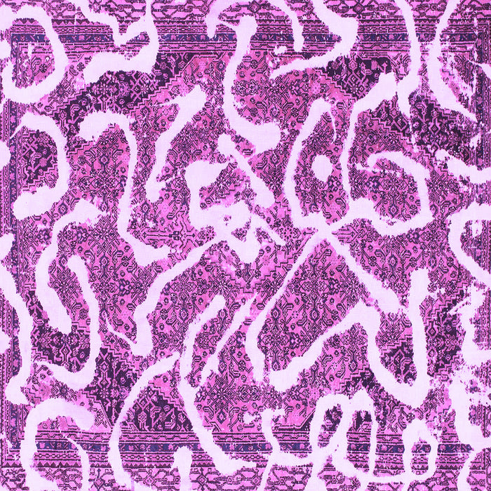 Square Machine Washable Abstract Purple Modern Area Rugs, wshabs1097pur