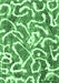 Machine Washable Abstract Emerald Green Modern Area Rugs, wshabs1097emgrn