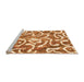 Sideview of Machine Washable Abstract Orange Modern Area Rugs, wshabs1097org