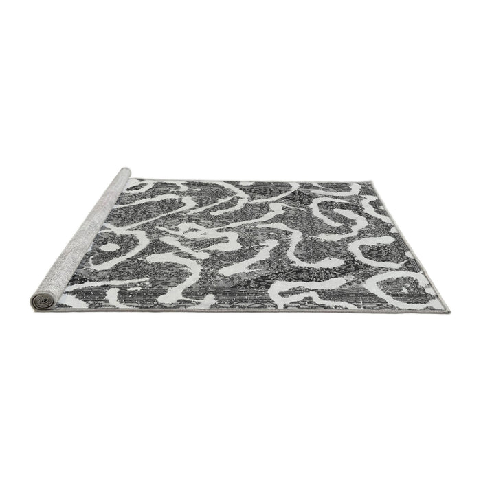 Sideview of Machine Washable Abstract Gray Modern Rug, wshabs1097gry