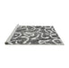 Sideview of Machine Washable Abstract Gray Modern Rug, wshabs1097gry