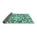 Sideview of Abstract Turquoise Modern Rug, abs1097turq